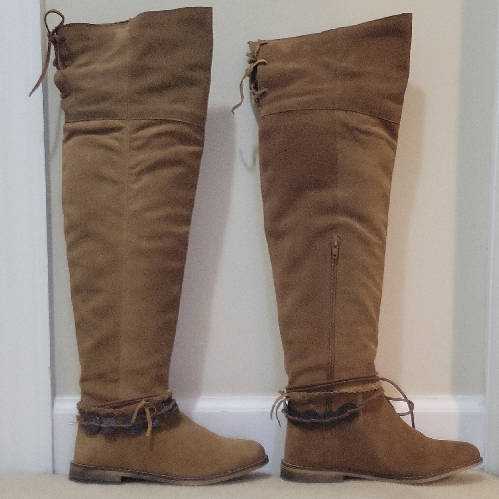 Musse & Cloud Brown Over-the-Knee Boots Casual Style (NWT)